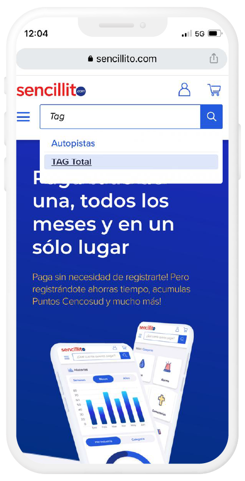 busca tu cuenta en sencillito.com